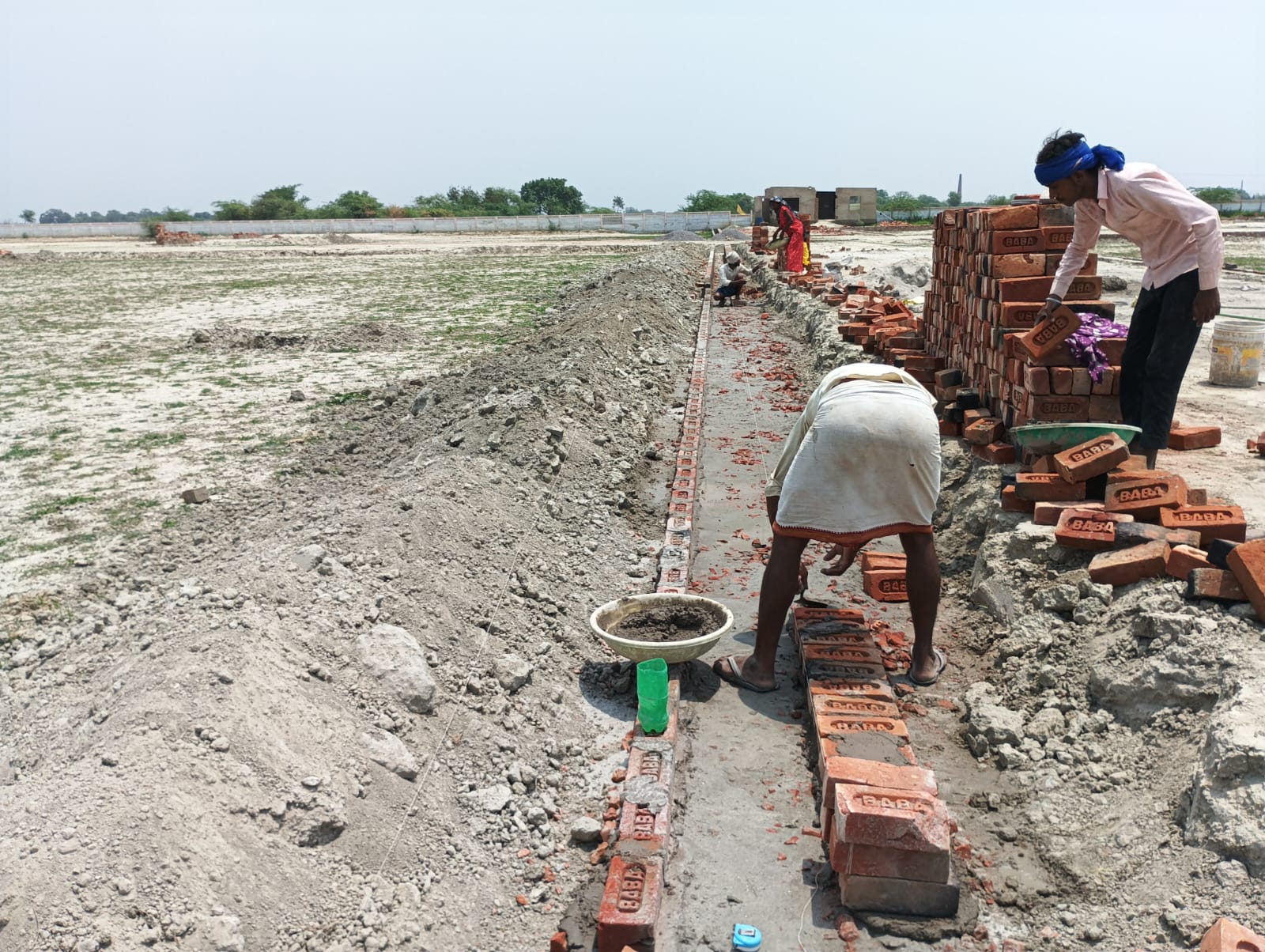 Block A plot boundary work Vigyan Path Lucknow