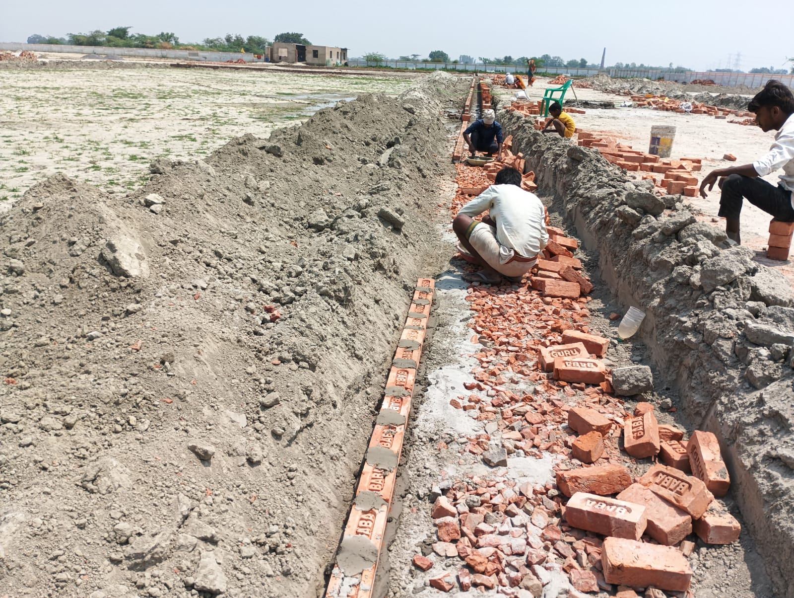 Foundation brickwork Vigyan Path residential plots Lucknow